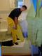 Johannes moisturizing his pants.